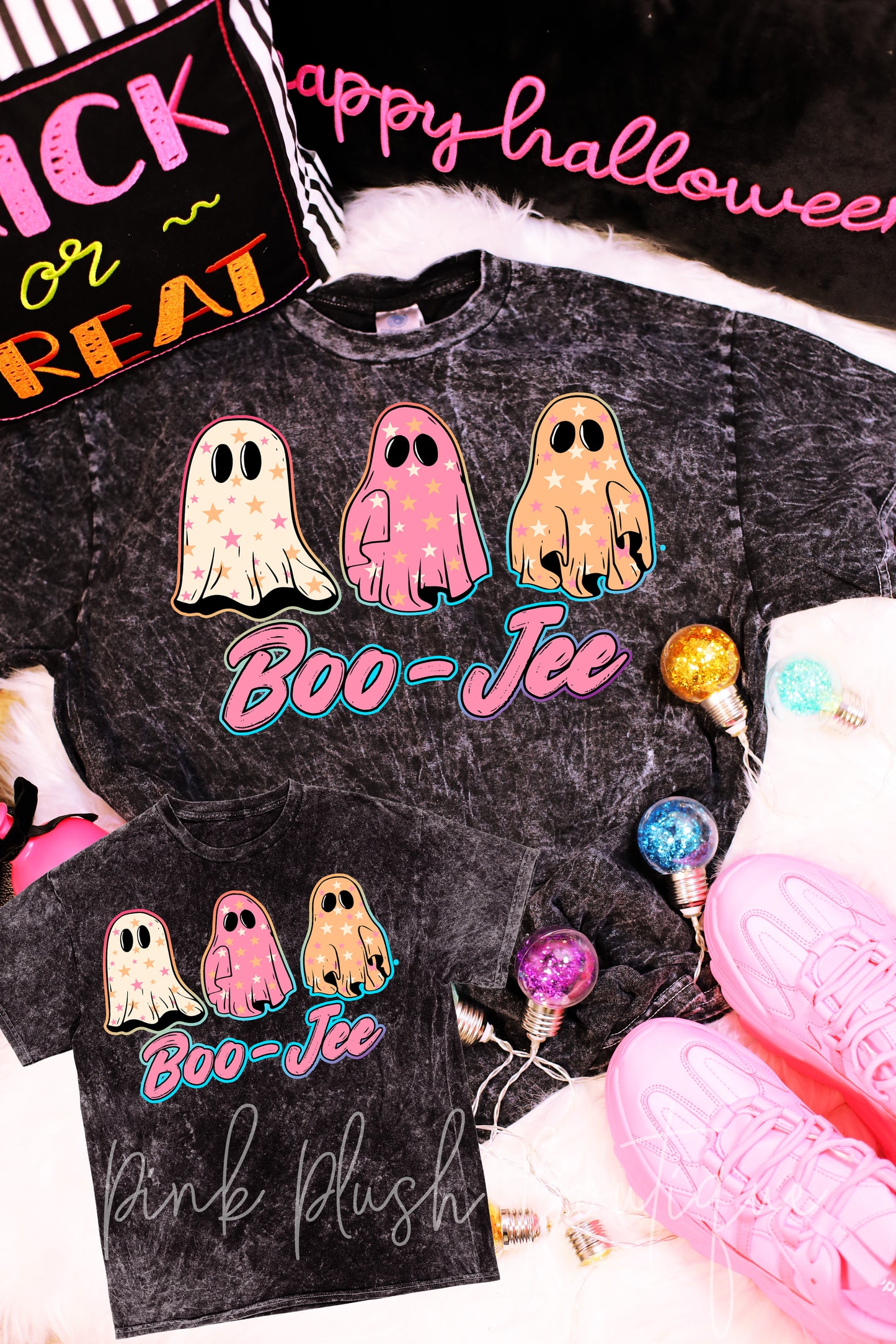 NEW! "Boo-Jee" Funny Halloween Tshirt | Mama + Mini Tees Adult Sizes Run Small - Size up for a looser fit