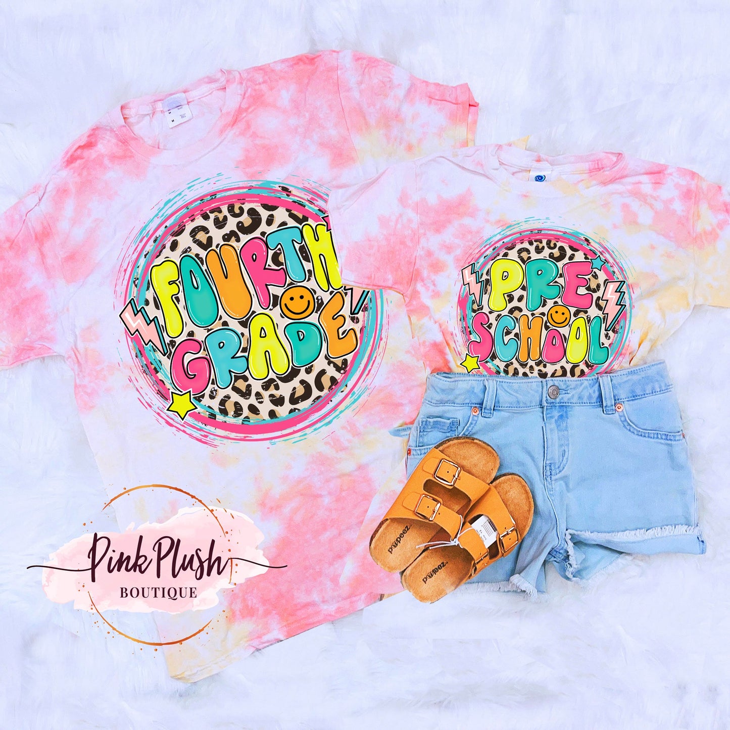 NEW! "Leopard Circle" Back to School Tshirt Pink Plush Boutique