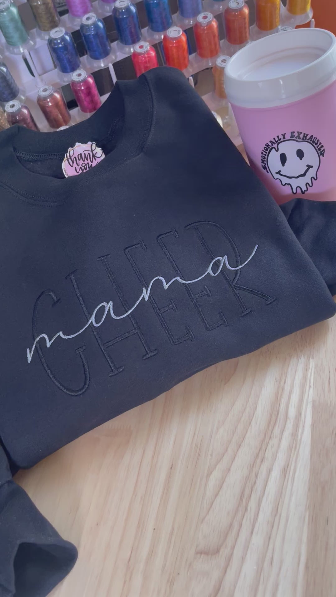 New! "Cheer Mama" Embroidered Sweatshirt