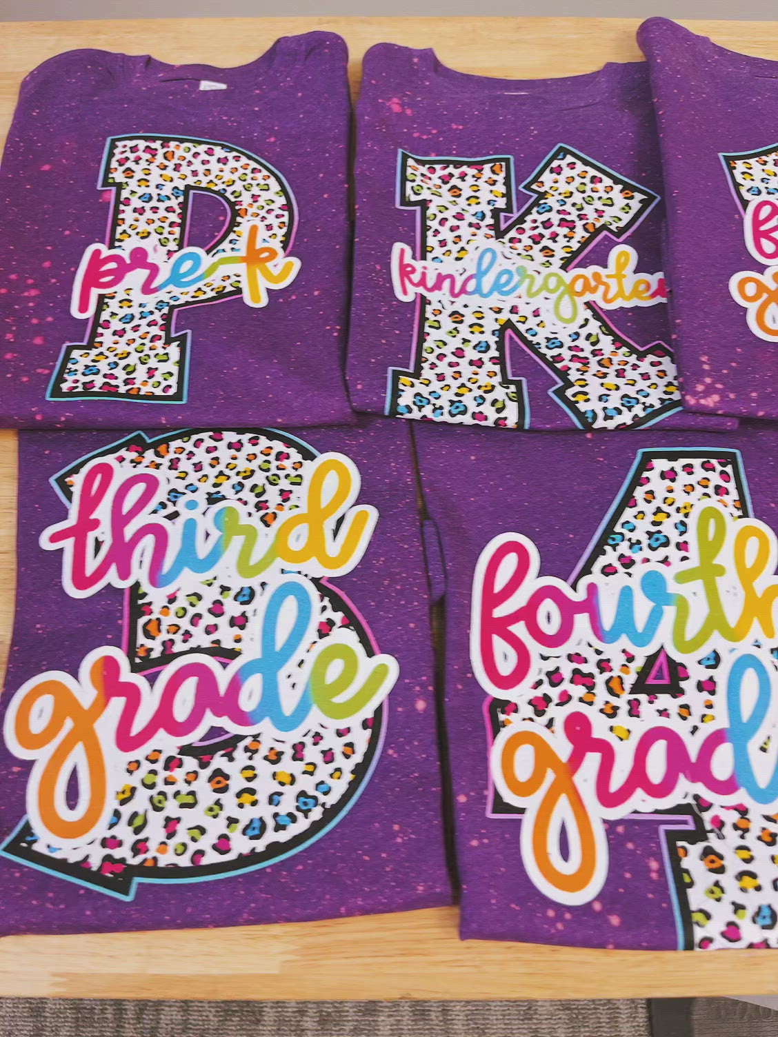 Rainbow Leopard Tshirt (PreK-6th Grade) - Back to School