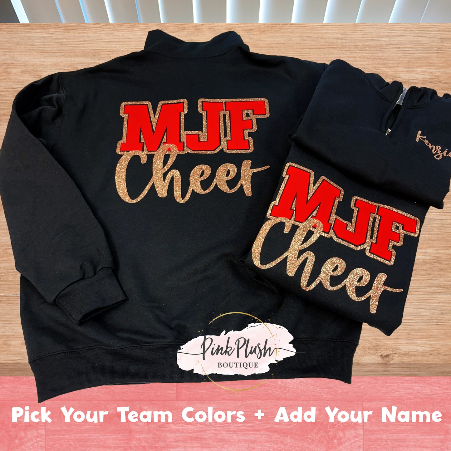📣 Personalized CHEER Custom Sweatshirt Pink Plush Boutique